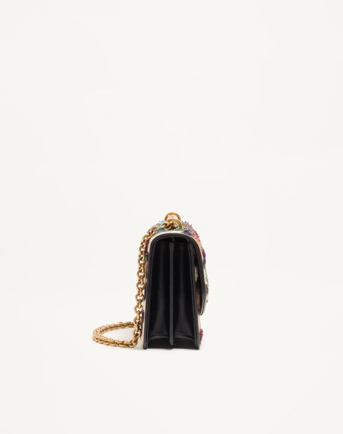 Valentino Garavani - Valentino Garavani Vain Shoulder Bag In Embroidered Pony-effect Kidskin Leather - Multicolour - Woman - Shoulder Bags