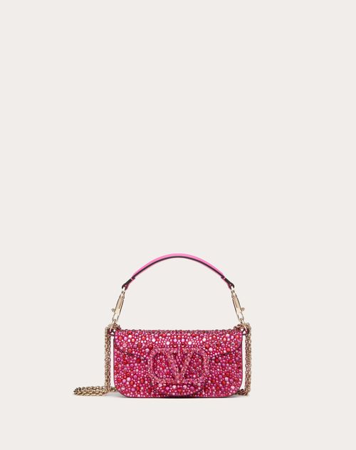 Valentino Garavani - Small Locò Shoulder Bag With Rhinestones - Fuchsia - Woman - Mini Bags
