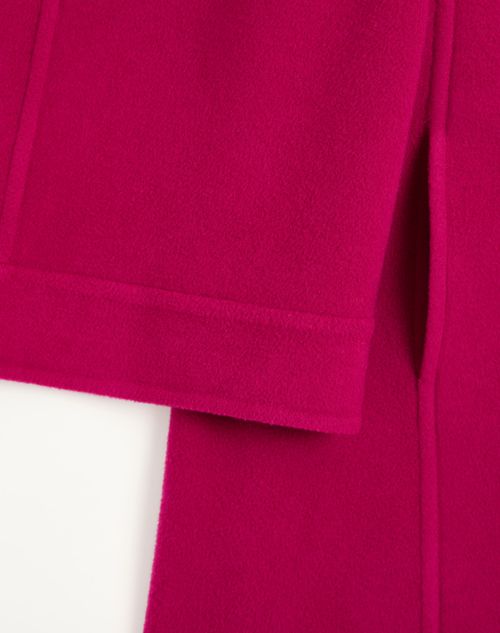 Valentino - Soft Drap Coat - Raspberry - Woman - Coats And Outerwear