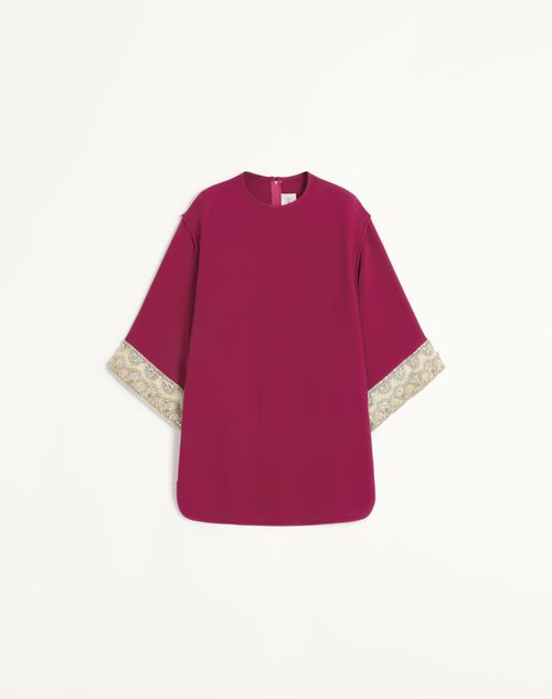Valentino - Embroidered Cady Couture Top - Magenta - Woman - Shirts And Tops