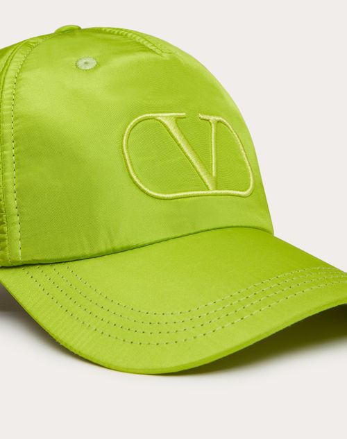 Valentino Garavani - Vlogo Signature Silk Baseball Cap - Lime - Man - Man Bags & Accessories Sale