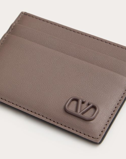 Valentino Garavani - Vlogo Signature Calfskin Card Holder - Clay - Man - Wallets And Small Leather Goods