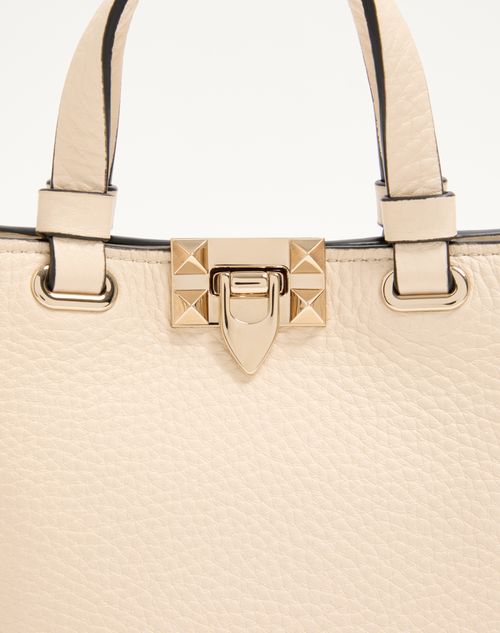 Valentino Garavani - Valentino Garavani Rockstud Mini Bag In Grainy Calfskin - Ivory - Woman - Wallets And Small Leather Goods