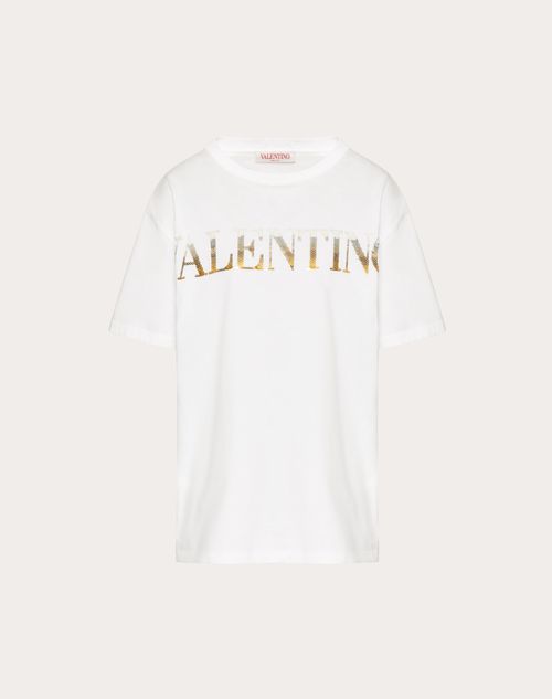 Valentino - Besticktes T-shirt Aus Jersey - Weiß - Frau - T-shirts & Sweatshirts