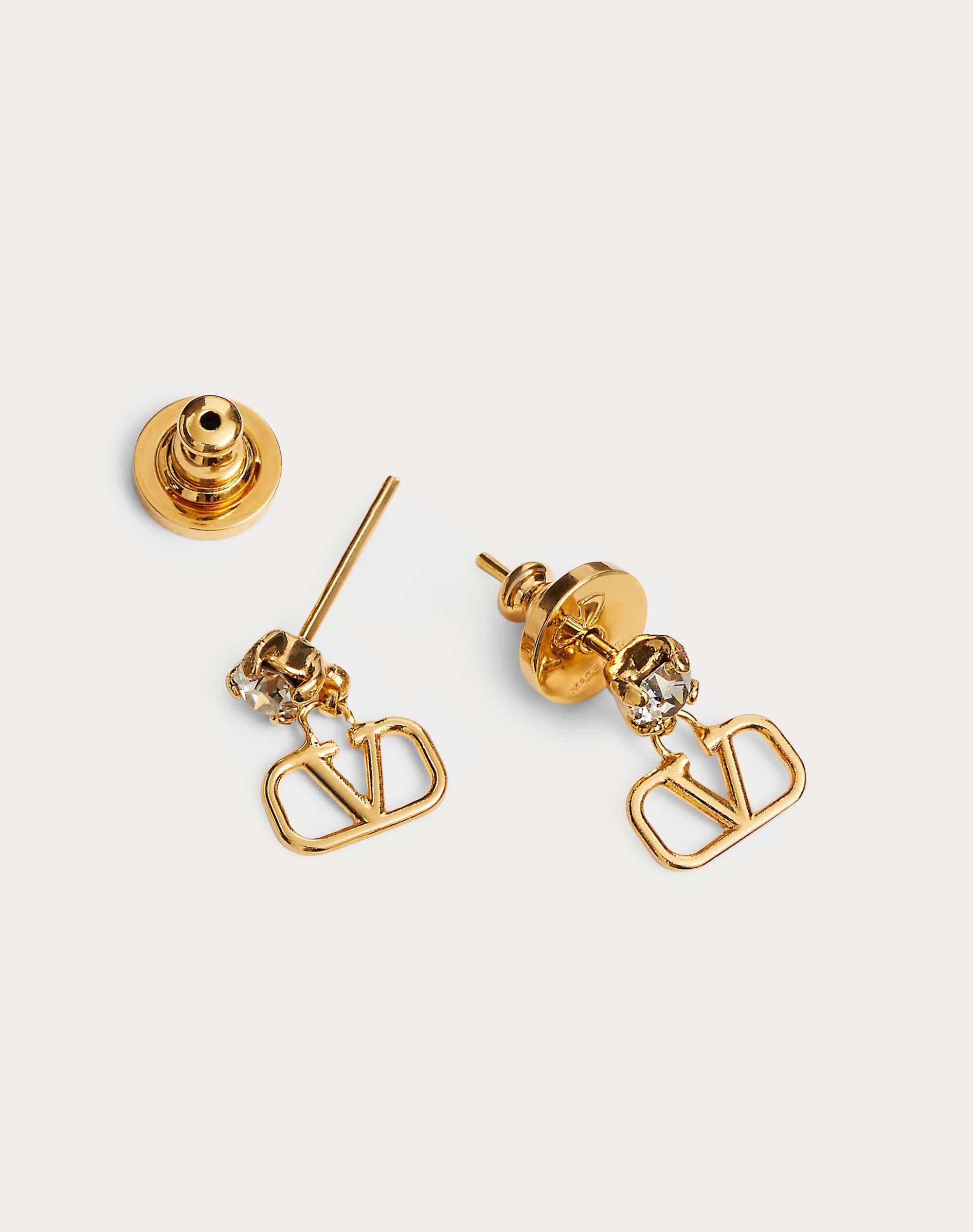 VLOGO SIGNATURE EARRINGS IN METAL AND SWAROVSKI® CRYSTALS