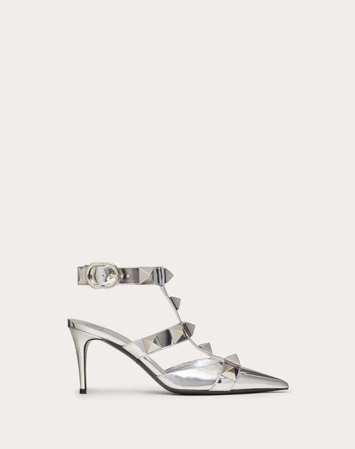 ROMAN STUD MIRROR-FINISH CALFSKIN PUMP 80 MM ROMAN STUD MIRROR-FINISH CALFSKIN PUMP 80 MM
