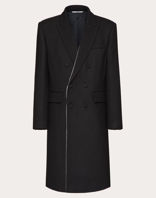 Valentino - Double-breasted Wool Coat - Black - Man - Coats And Blazers