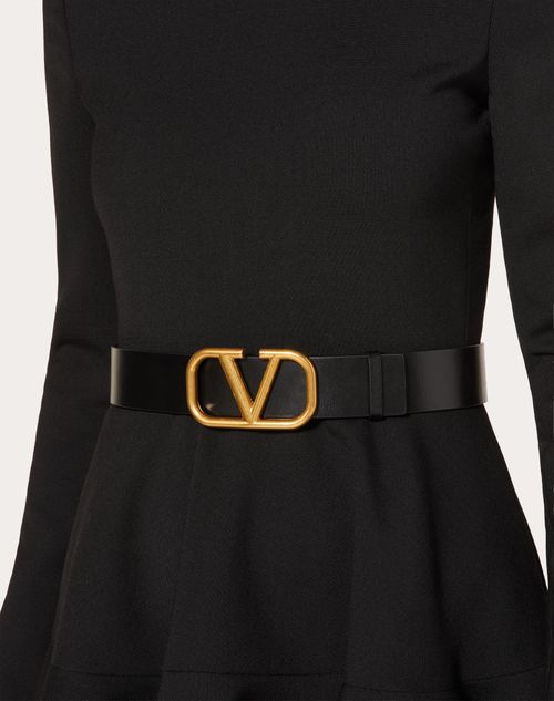 Shop Valentino Garavani Reversible Vlogo Signature Belt In Glossy Calfskin  40 Mm