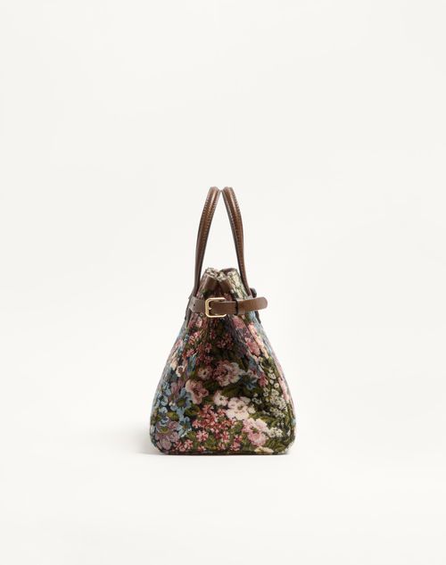 Valentino Garavani - ヴァレンティノ ガラヴァーニ アンティーブ アプレリヴェール ジャカードファブリック スモール トート - マルチカラー/タバコ - ウィメンズ - トート