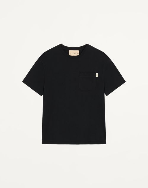 Valentino - Valentino Cotton Jersey T-shirt With Vlogo Signature Label - Black - Man - T-shirts And Sweatshirts