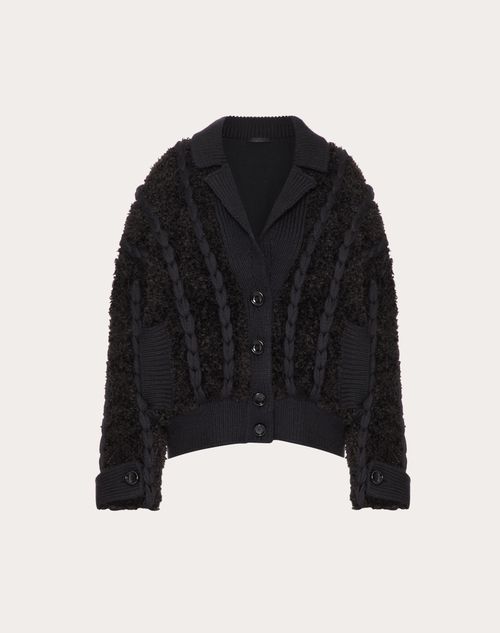 Valentino - Embroidered Mohair Wool Knit Jacket - Black - Woman - Jackets And Blazers