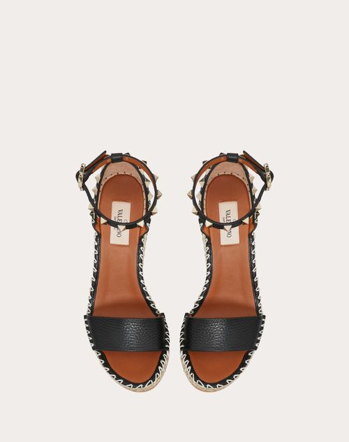 Double Rockstud Grainy Calfskin Wedge Sandal 105 Mm for Double Rockstud Grainy Calfskin Wedge Sandal 105 Mm for