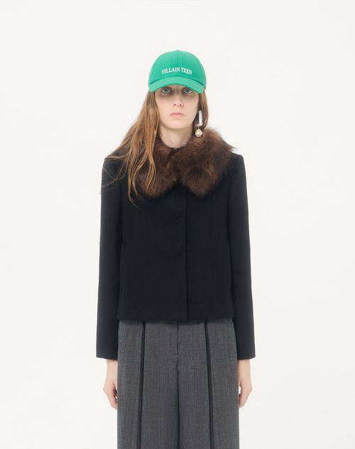 Valentino - Valentino Baby Camel Drap Jacket - Black - Woman - Jackets And Blazers