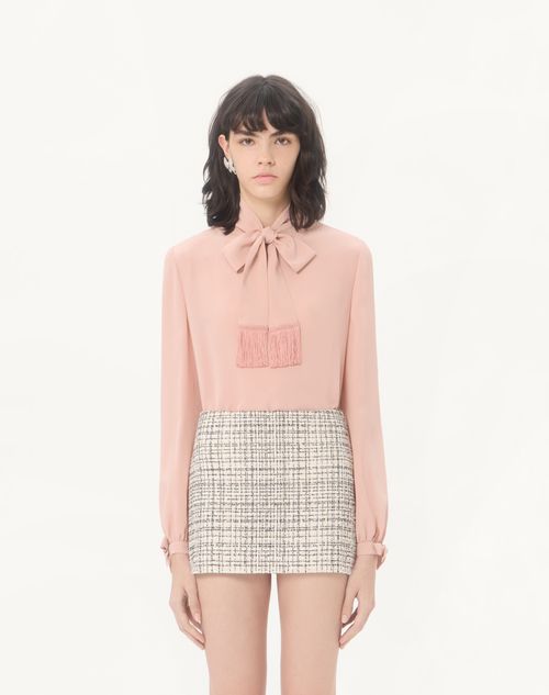 Crepe De Chine Shirt for Woman in Birch | Valentino US