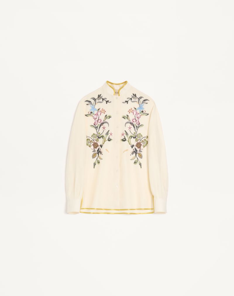 VALENTINO エンブロイダリー リネンシャツ