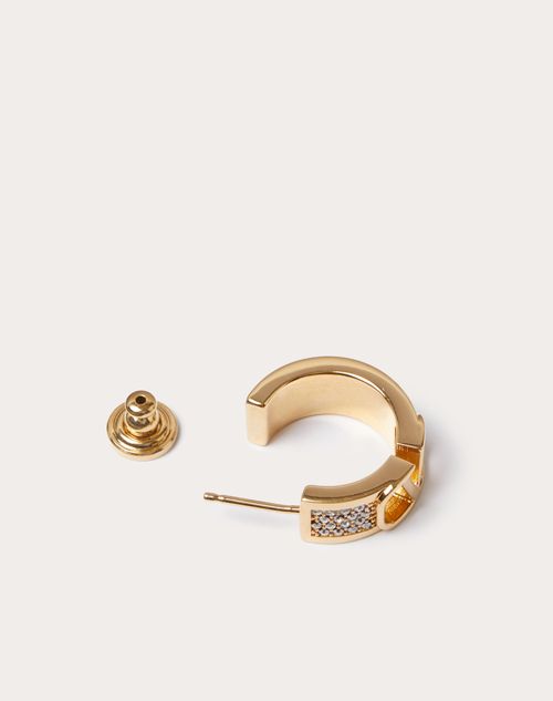 Valentino Garavani - Vlogo Signature Metal And Swarovski® Crystal Earrings - Gold - Woman - Jewelry