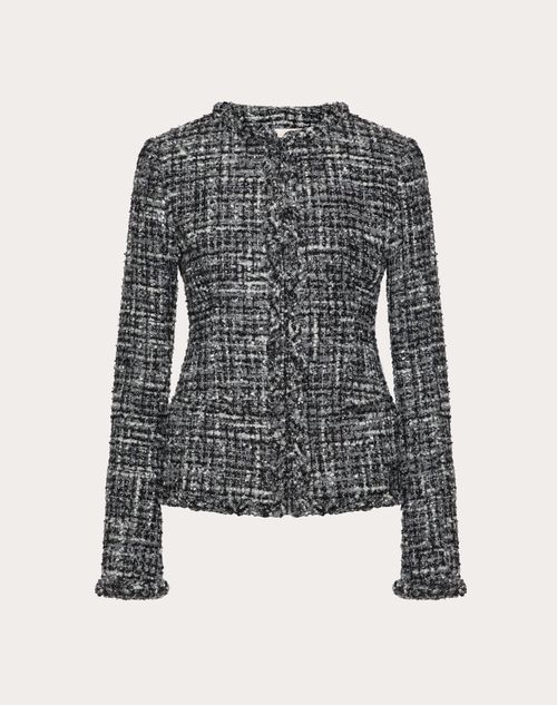 Valentino - Tweed Melange Jacket - Black - Woman - Jackets And Blazers