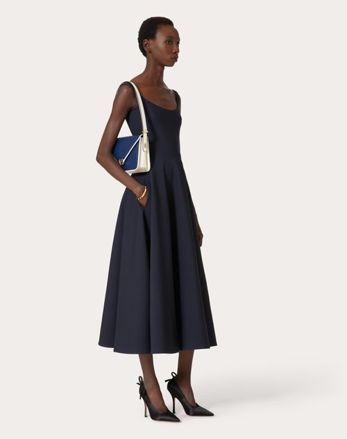 Valentino - Abito Midi In Crepe Couture - Navy - Donna - Saldi Abbigliamento Donna