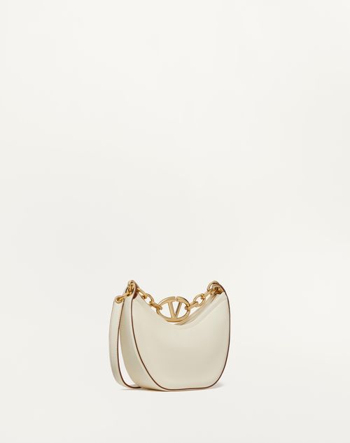 Valentino Garavani - Mini Vlogo Moon Hobo Bag In Nappa Leather With Chain - Ivory - Woman - Woman Bags & Accessories Sale