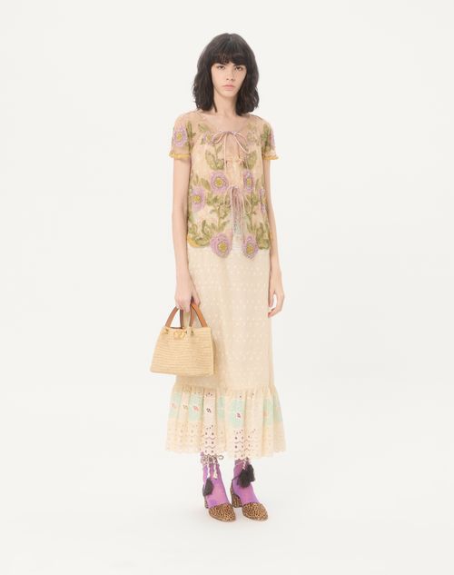 Valentino Garavani - Valentino Garavani Small Raffia Shopping Bag - Natural - Woman - Totes