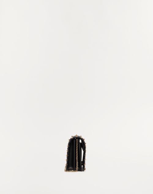 Rockstud Leather Clutch in Black - Valentino Garavani