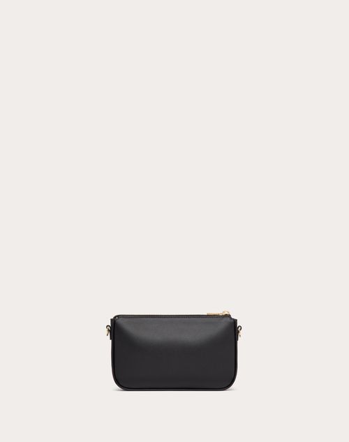 Mini Vlogo Signature Calfskin Crossbody Bag for Woman in Black Valentino IE