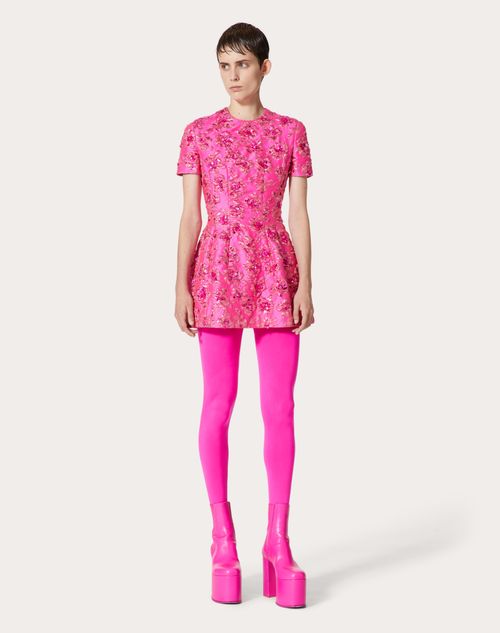 Short Jacquard Dress for Woman in Pink Pp