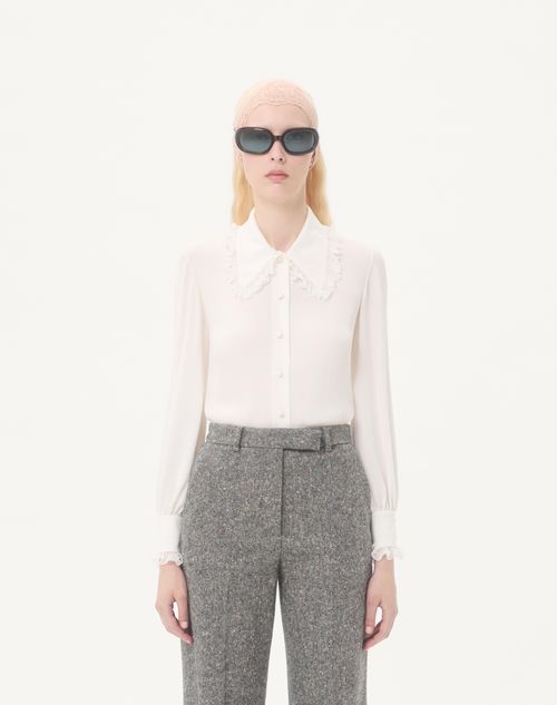 Valentino - Crepe De Chine Shirt - Ivory - Woman - Shirts And Tops