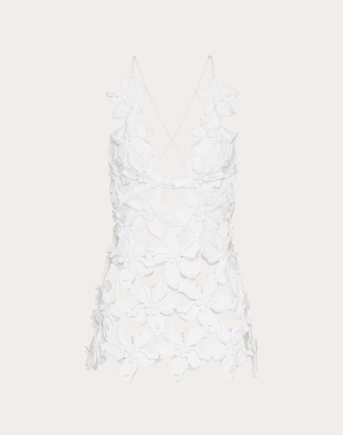 Valentino - Haut En Piqué Brodé - Blanc - Femme - Chemises Et Tops