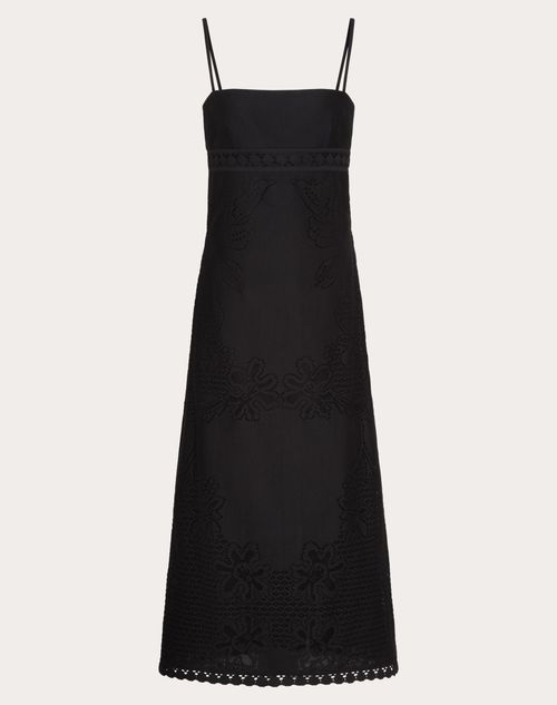 Valentino - Dress In Valentino Cotton Guipure Jardin Plat - Black - Woman - Shelf - Pap - Garden Party (w3)