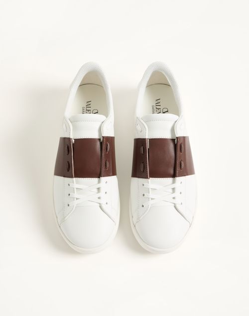 Valentino Garavani - Open Royco Trainer In Nappa Calfskin - White/brown - Man - Sneakers
