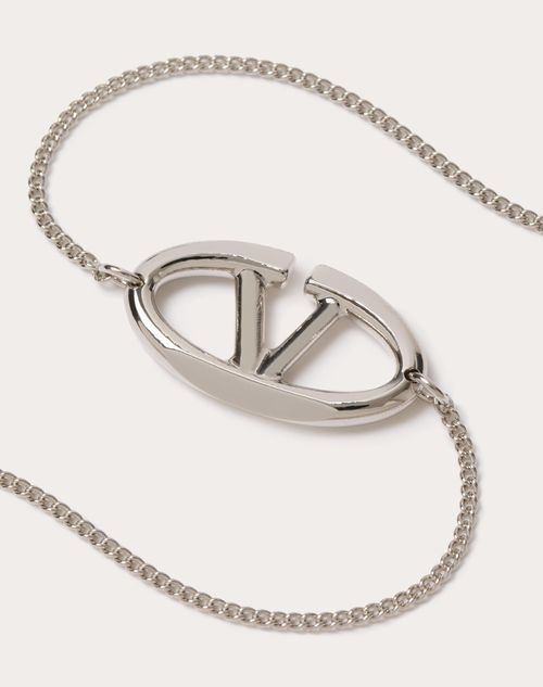 Valentino Garavani - Vlogo The Bold Edition Metal Necklace - Palladium - Man - Jewellery