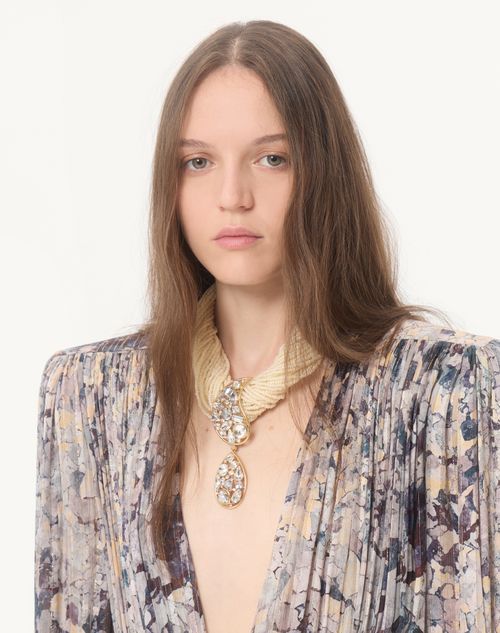 Valentino Garavani - Collar Hypergoutte Torchon De Metal, Cuentas Y Cristales. - Dorado/multicolor - Mujer - Bisutería