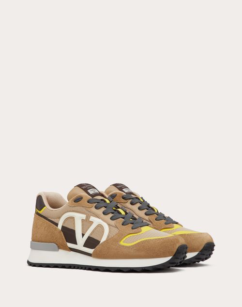 Valentino Garavani - Vlogo Pace Low-top Sneaker In Split Leather, Fabric And Calf Leather - Beige - Man - Man Shoes Sale