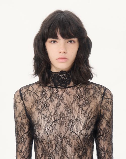 Valentino - Body De Encaje Floral - Negro - Mujer - Lencería