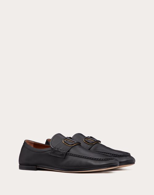 Valentino Garavani - Mocasín De Cuero Napa De Becerro Con El Vlogo Signature - Negro - Hombre - Loafers & Oxford