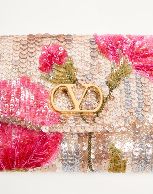 Valentino Garavani - Valentino Garavani Devain Small Embroidered Shoulder Bag - Multicolour - Woman - Shoulder Bags