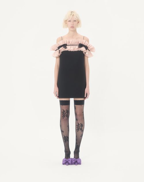 Valentino - Crepe Couture Short Dress - Black/pink - Woman - Ready To Wear
