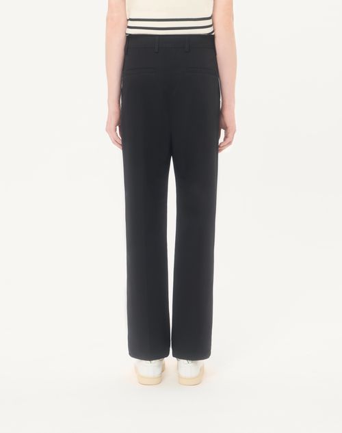Valentino - Vロゴ エンブロイダリー コットンギャバジン パンツ - ブラック - メンズ - パンツ & ショートパンツ