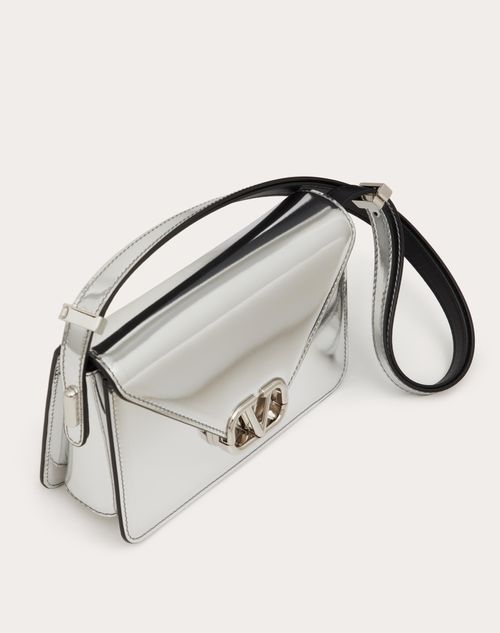 Small Valentino Garavani Shoulder Letter Bag In Mirror-effect Calfskin ...