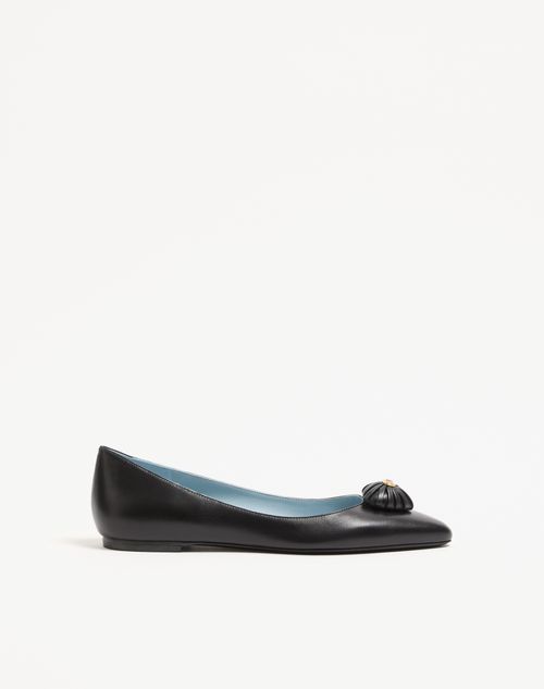 Valentino Garavani - Coeur Royal Kidskin Ballerina - Black - Woman - Woman Sale
