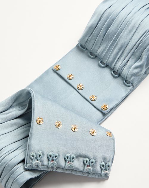 Valentino - Satin Cady Belt - Sky Blue - Woman - Belts