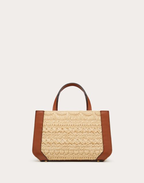 Vlogo Signature Handbag With Raffia Embroidery for Woman in Natural ...