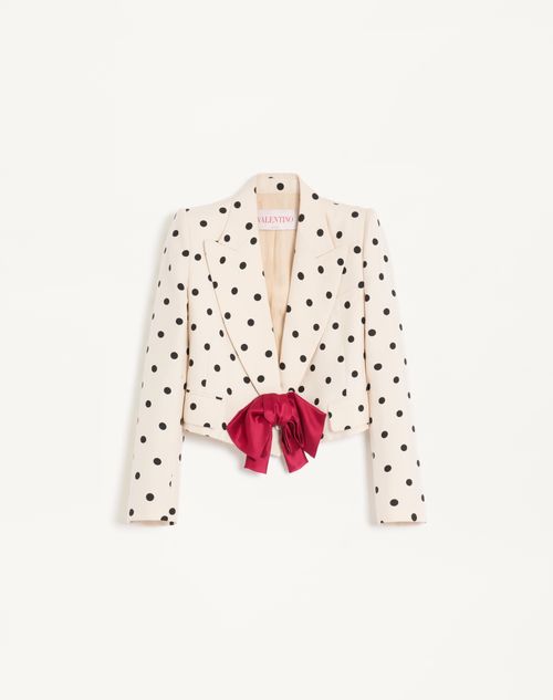 Valentino - Shantung Jacket With Plusdepois Print - Birch/black - Woman - Shelf - Wrtw Ss25 Rnw - W1 (suiting)