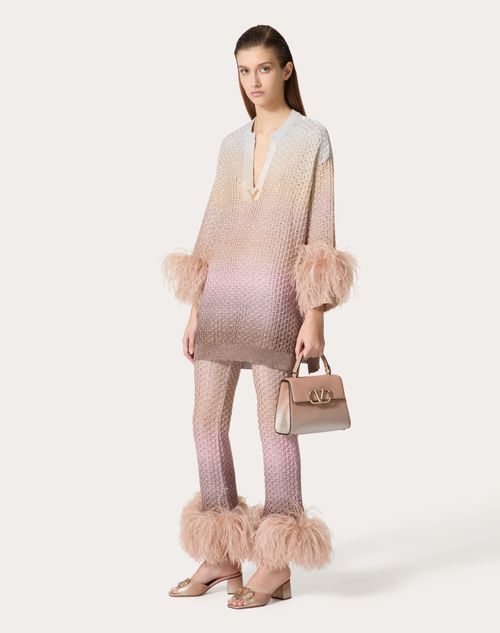 Valentino - Gradient-effect Lurex Sweater - Poudre - Woman - Knitwear