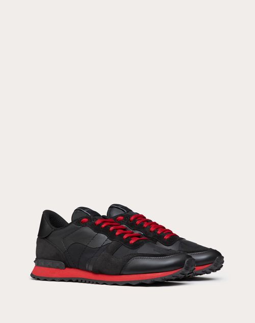 Valentino Garavani - Sneaker Rockrunner Camouflage Noir - Nero/rosso V. - Uomo - Rockrunner - M Shoes