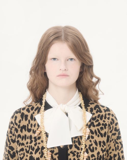 Valentino - Wollstrickjacke Mit Jacquard-animalprint - Animalier - Frau - Jacken Und Mäntel