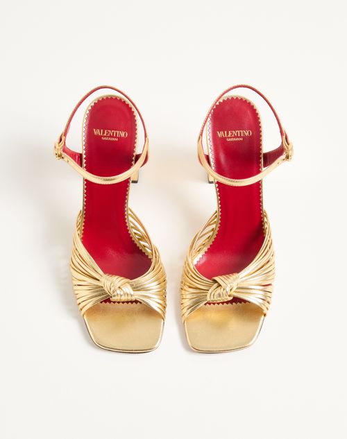 Valentino Garavani - Annet Laminated Nappa Sandal 90mm - Gold - Woman - Sandals