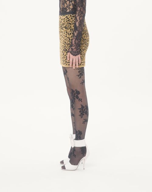 Valentino - Jacquard Animal Print Lurex Knit Skirt - Animal Print - Woman - Skirts