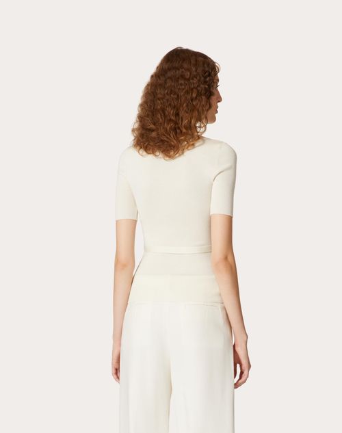 Wool Sweater for Woman in Ivory | Valentino US